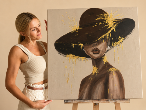 Iveta Šourková u svého obrazu